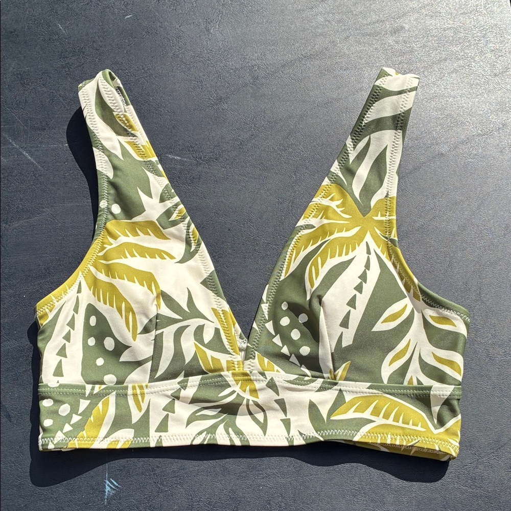 Old Navy Green and Yellow Bikini Top Womens XS